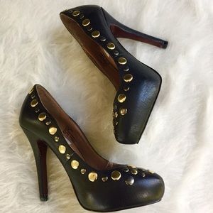 Steve Madden 'Viciouus' Black Studded Pumps Size 5.5